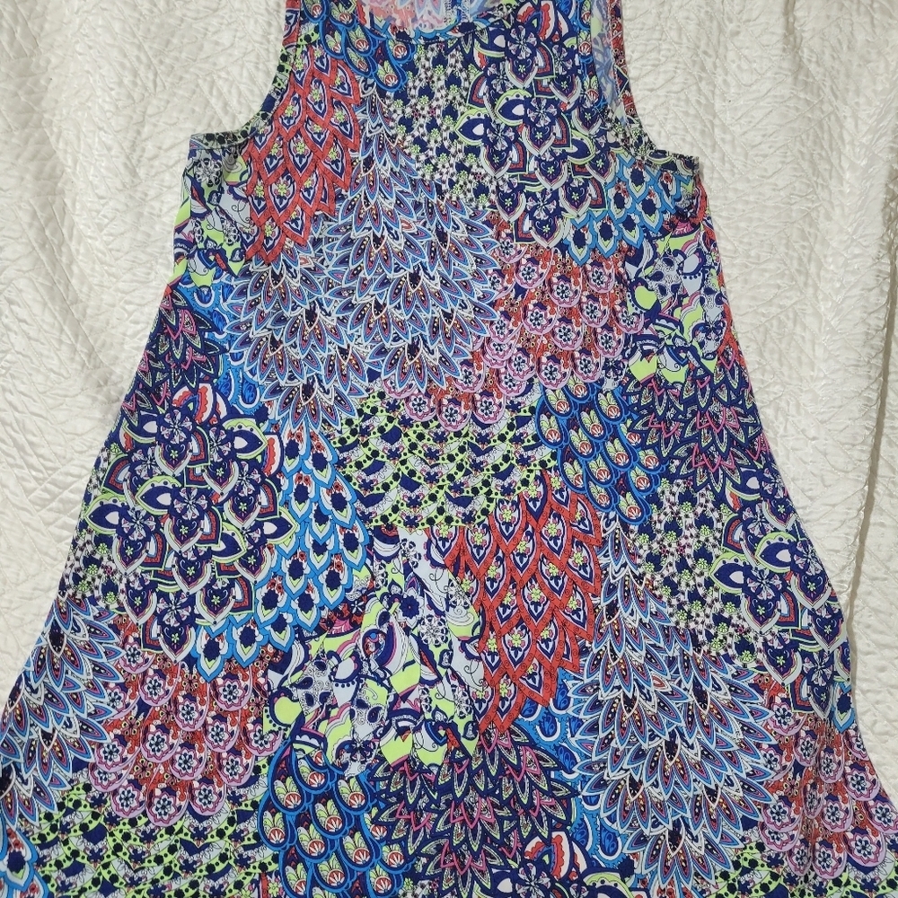 MSK Colorful Patchwork Sleeveless Swing Dress Size S - Picture 3 of 4